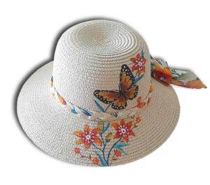 hat painted flowers