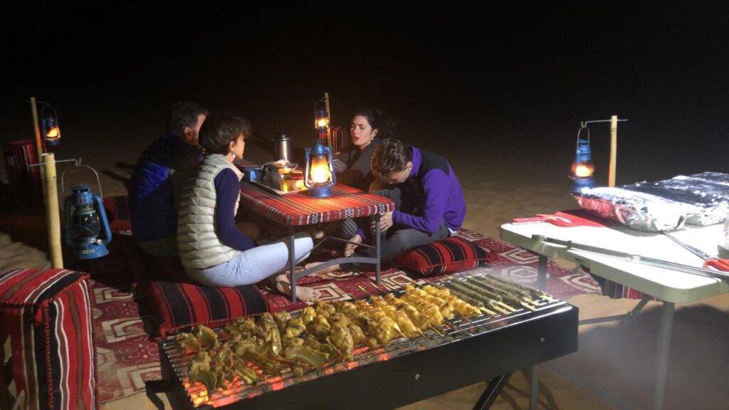 Private barbecue in desert Adu dhabi camping